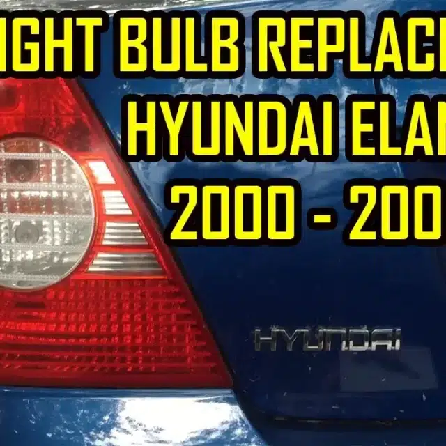 Tail Light Bulb Replacement Hyundai Elantra 2000-2006
